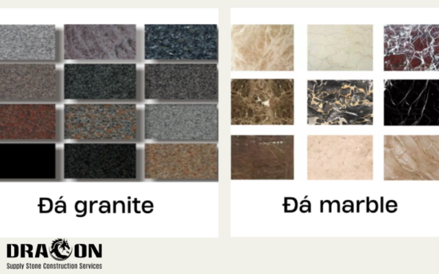 so sánh đá granite và marble ốp tam cấp